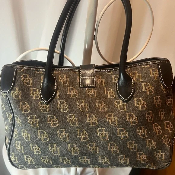Dooney & Bourke Black and Tan Satchel Bag - Picture 7 of 12